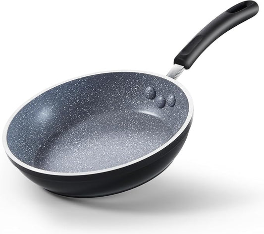 Cook N Home 12 Inch Nonstick Fry Pan, Skillet with Stay Cool Silicone Handle, Heavy Gauge Aluminum, Induction Compatible, Oven Safe, Easy Clean Frying Pan