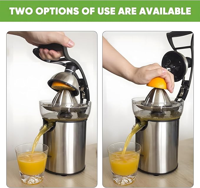 ASLATT Electric Citrus Juicer Squeezer Stainless Steel, Orange Juicer Electric,Homemade Orange Juice Squeezer Machine, Detachable Design,Easy Clean
