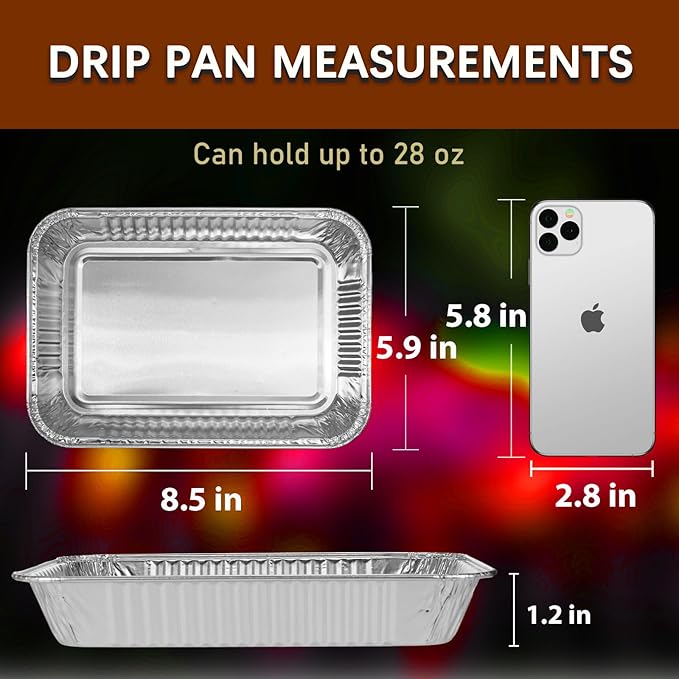 Whaleme Grill Drip Pans Compatible Weber 6415-20 Pack Grill Accessories for Weber Spirit, Genesis, Traveler, Q Series, Disposable Aluminum Foil Pans Grease Tray Liners 8.5" X 6"