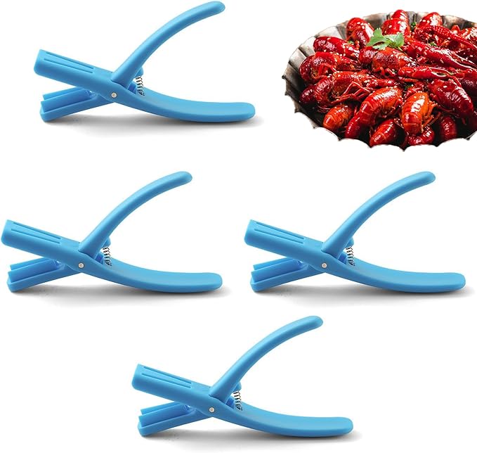 4PCS Crawfish Peeler, Crawfish Shucker,Crawfish Sheller Tool for Peeling Cooked Shrimp Tails,Universal Crayfish Shelling Device,Household Restaurant Easily Remove Kitchen Gadgets (Blue)