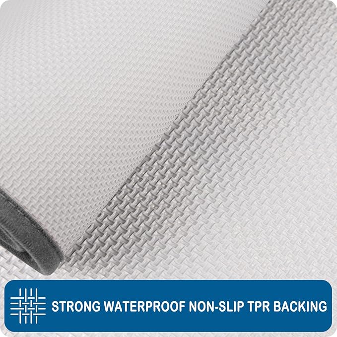 PURRUGS Machine Washable Kitchen Rug 32" x 47", Non-Slip/Skid Kitchen Runner Rugs & Floor Mats, Super Absorbent Soft Standing Mats for Kitchen, Sink & Laundry, Grey