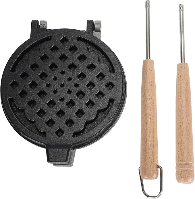 Cast Iron Waffle Maker Stove Top,Mini Nonstick Waffle Maker Pan Efficient Dual Sided Coating for Home Use for Waffles Toaster