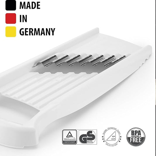 Börner by Reston Lloyd Wave-Waffle XXL Power Line • Crinkle Cut/Spirelli Vegetable Slicer • Slicer for Wave Waffle Cut Vegetables • Wavy French Fries • Made in Germany, White