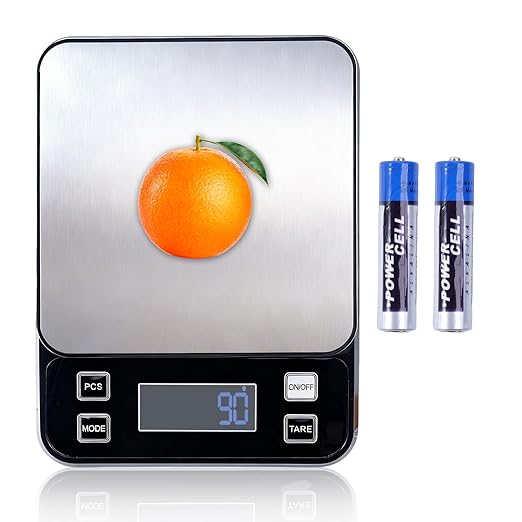PTAZSCTC IP67 Waterproof Kitchen Scale, 5kg/11lb Capacity 0.1g Precision, Kitchen Scales Digital Weight Grams and Ounces,Battery Powered with 5 Units Conversion - Food Scales for Kitchen Essentials