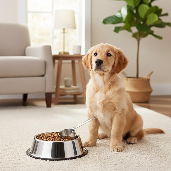 KEAWELL Premium Dog and Cat Food Measuring Cup 18/10 Stainless Steel (1, 1/2 Cup)