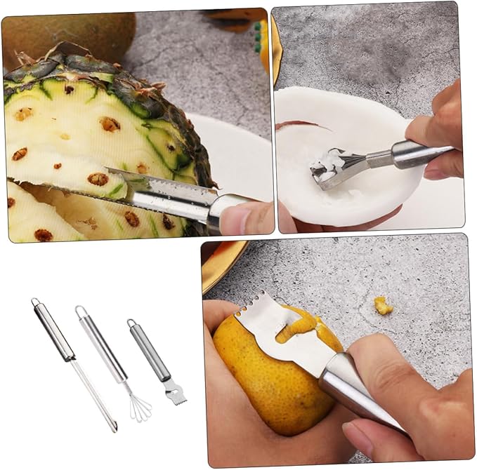 3pcs Practical Handheld Fruit Cheese Grater Stainless Steel Lemon Zester Compact Kitchen Gadget for Bars Restaurants Homes