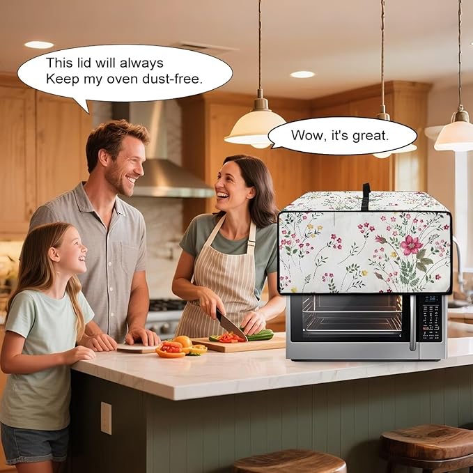 Doojoayie Floral Toaster Oven Cover Universal Fit Kitchen Appliance Dust Protector 8 Slice Toaster Cover Polyester Fabric Kitchen Appliance Dustproof Protector