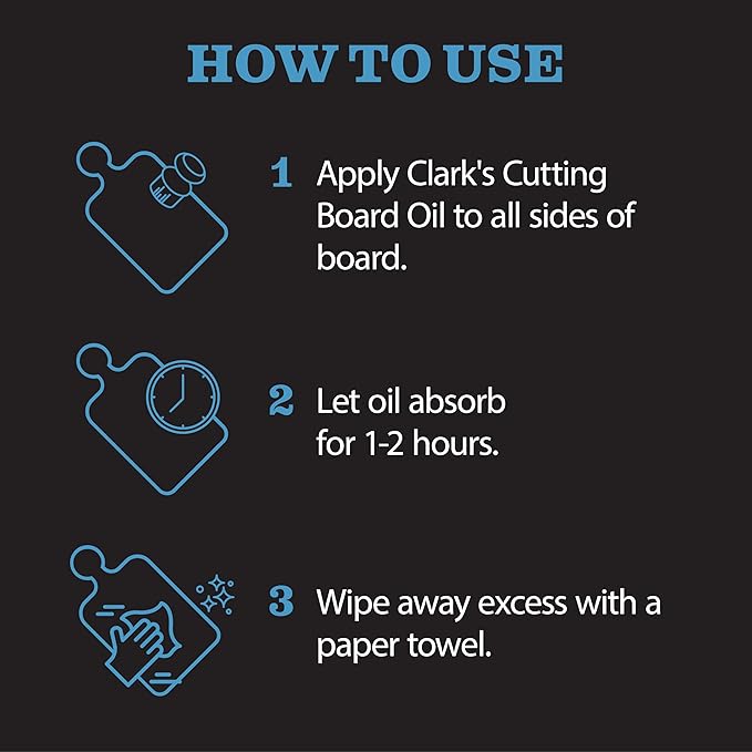 CLARK'S Cutting Board Oil - Food Grade Mineral Oil for Cutting Board - Coconut Extract