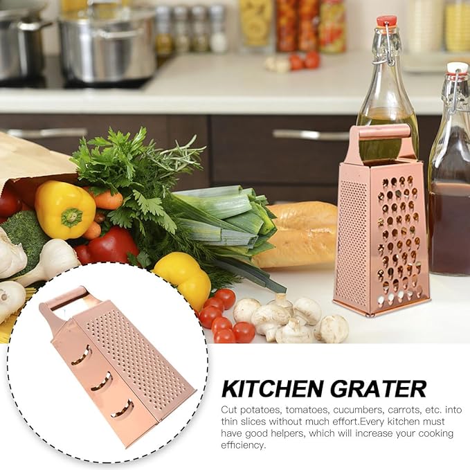 DOITOOL Multi Purpose 4-Sided Stainless Steel Vegetable Slicer Wire Cutter Grater for Kitchen Use Includes Cheese Grater and Veggie Peeler Function 10.5X8X9.3 Inch