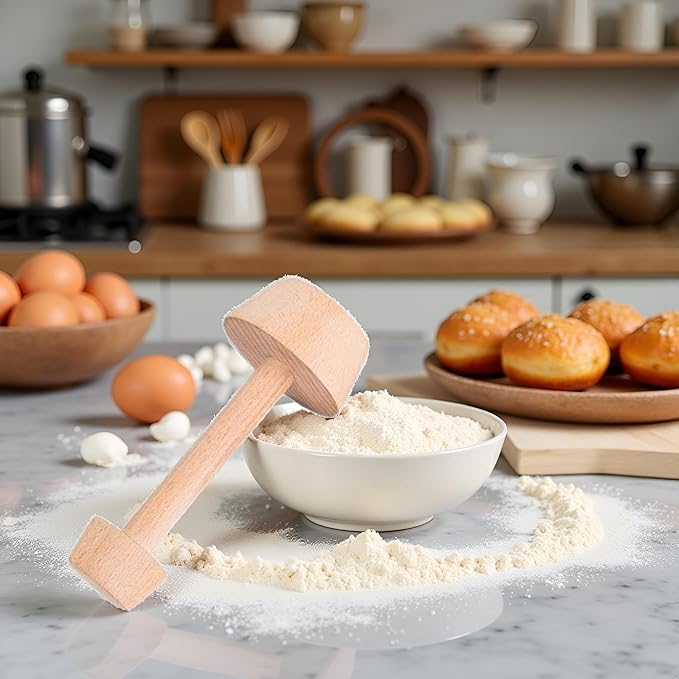 Tart Tamper Pastry Tamper Double Side Wooden Egg Tart Tamper Mold DIY Cake Pastry Pusher for Kitchen Party Baking Tools, Pie, Tart and Quiche Pans（It is 14.8 cm long）