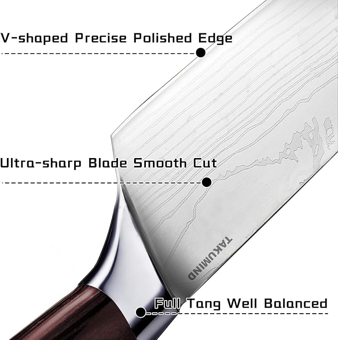 Premium Japanese Knife Set,Sharp Knives Set for Kitchen,Nop-slip Wooden Ergonomic Handle,High Carbon Stainless Steel Forged Luxury Gift(8PCS,Silver)