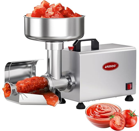 Electric Tomato Strainer 0.6HP Commercial Grade Tomato Sauce Maker Milling Machine with 304 Stainless Steel, Pure Copper Motor, Food Strainer for Jam & Sauce, 110V