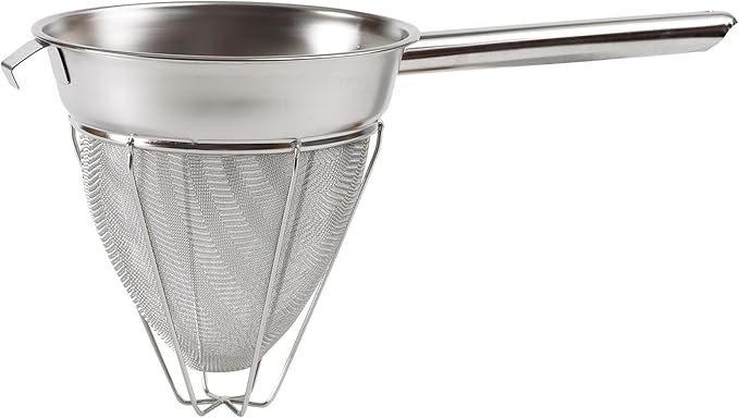 CCB-10R - Hollow Handle Stainless Steel Bouillon Strainer with Extra Fine Mesh, Reinforced - 10"