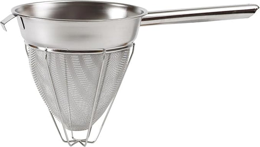 CCB-10R - Hollow Handle Stainless Steel Bouillon Strainer with Extra Fine Mesh, Reinforced - 10"
