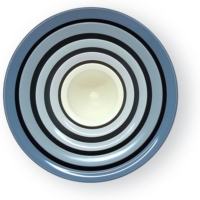 5-Piece Non-Spill Plastic Mixing Bowl Set - Reusable Nesting Kitchen Bowls with Concave Inner Lip and Non-Slip Base - Ideal for Baking, Prepping, Cooking and Serving - Sky Blue
