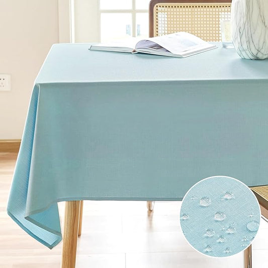 AUSSPVOCT Textured Tablecloth Rectangle 60x120 Water Resistant Spill-Proof Wipeable Table Cloth Wrinkle Free Fabric Dining Table Cover for Birthday Party Farmhouse Spring Kitchen Tablecloths