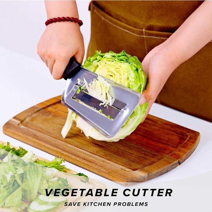 LZMS 2Pcs Stainless Steel Dual Blade Julienne Cutter with Ergonomic Handle,Multifunctional Rust-resistant Kitchen Tool,Shredder Knife for Cabbage&Carrot&Potato&Fish (Black, Red)