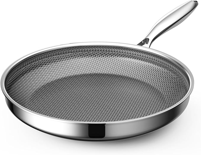 Hybrid Nonstick 10 Inch Frying Pan,Non Stick Frying Pan,PFAS PFOA PTFE Free,Stay-Cool Handle, Dishwasher-Friendly, Oven-Safe Up to 600°F, Induction Ready, Compatible with All Cooktops