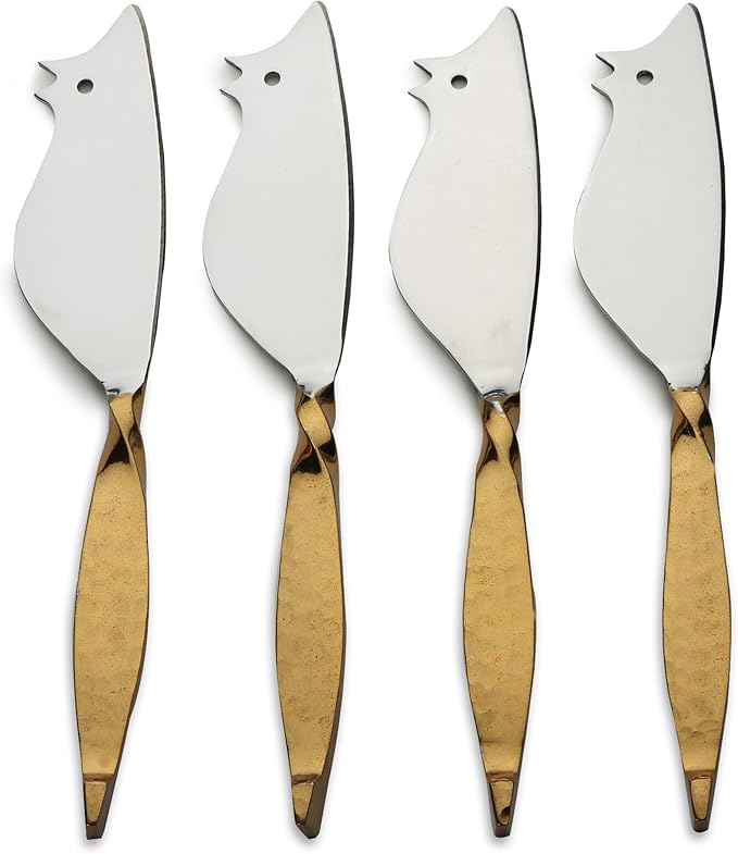 INOX artisans Twisted Urban Ratoncito Cheese Spreader/Knife 4 Pc. Set