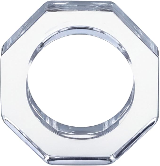 ALPHA Living HOME Acrylic Napkin Rings Set of 12 - Crystal Decorative Serviette Holders Ideal Décor for Weddings, Family Gatherings, Formal Dinners, Banquets & Everyday Dining (Transparent)