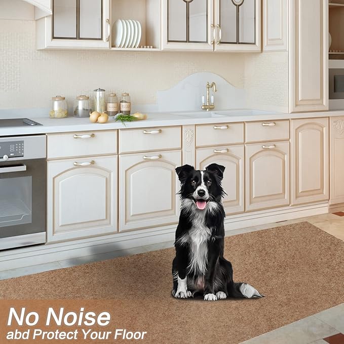 2' x 63' Runner Rugs with Rubber Backing, Indoor Outdoor Utility Carpet Runner Rugs, Sand, Can Be Used as Aisle for The RV and Boat, Laundry Room and Balcony