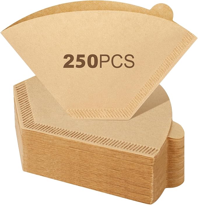 ZYFOTZUN 250 Count #2 Coffee Filtets 2-4 Cup, Premiun Unbleached Natural Coffee Paper Filters, No Blowout, Disposable Coffee Filter Cone Paper for Pour Over and Drip Coffee Maker