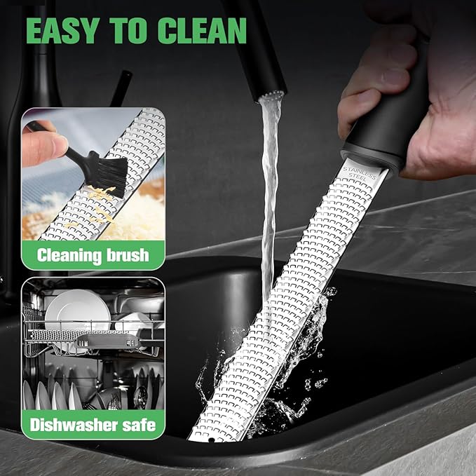 NEUTYPECHIC Cheese Grater, Lemon Grater, Stainless Steel, Zester Grater, Premium Zester Grater, Parmesan Grater, Dishwasher Safe, Garlic Grater with Protective Cover and Finger Protection, Nutmeg,