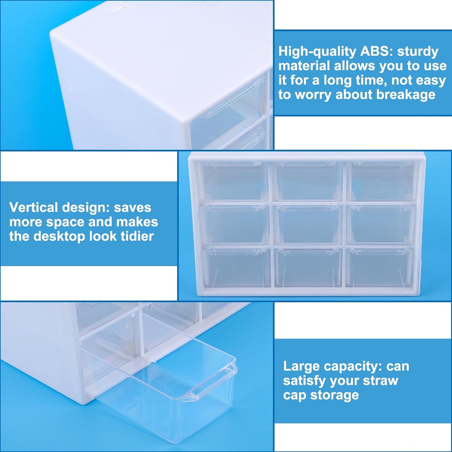 Straw Covers Organizer for Stanley Cup,Straw Toppers Storage Box for Stanley Tumbler/Yeti/Simple Modern Straw Cap Accessories 30 40oz with Handle,Straw Cover Display Holder