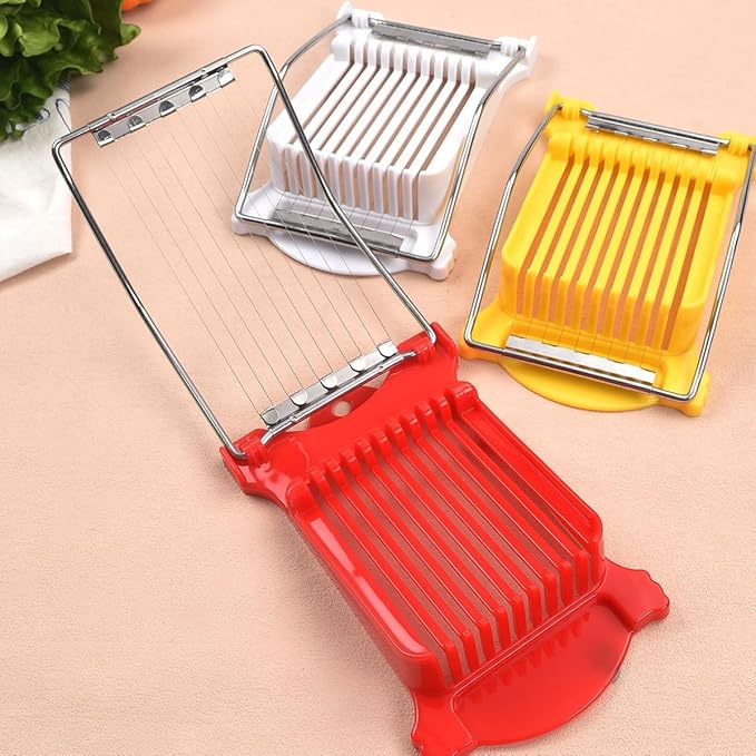 Hoshen Luncheon Meat Slicer, Egg Cutter, Fruit Soft Cheese Slicer, Strengthened Stainless Steel Cutting Line, 10 Slices Evenly Cut，Original Box,Green