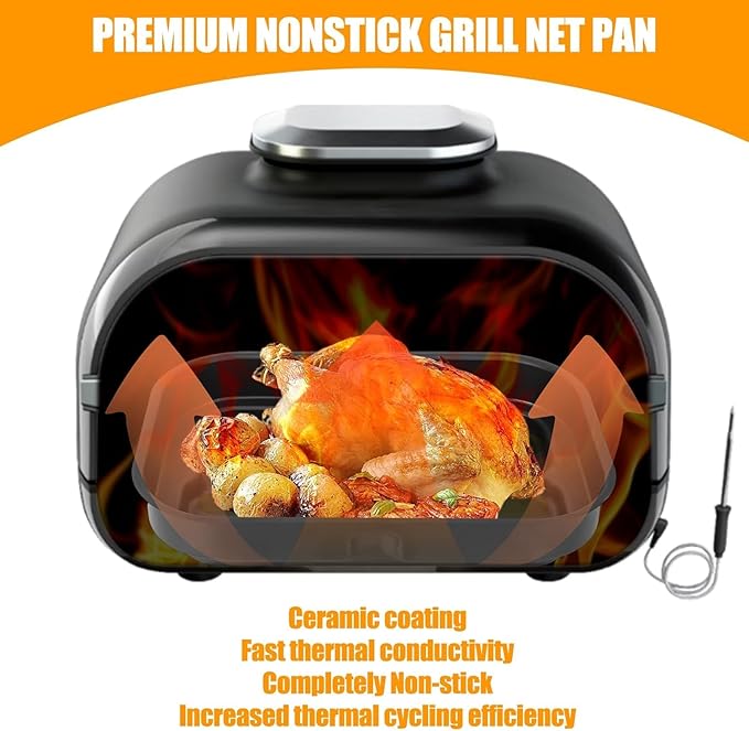 KEESHA Non-Stick Griddle Pan Replacement Part | Compatible with Ninja Foodi FG551, DG651, DG551 Smart XL Indoor Grill | Includes 100PCS Disposable Air Fryer Parchment Paper Liners