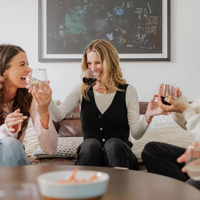 Unbreakable Stemless Wine Glass – Set of 72, 16oz, Dishwasher Safe, BPA-free Tritan, Clear Stemless Red Wine Glasses, Shatterproof for Indoor, Outdoor, Everyday Use. Reusable, Made in the USA