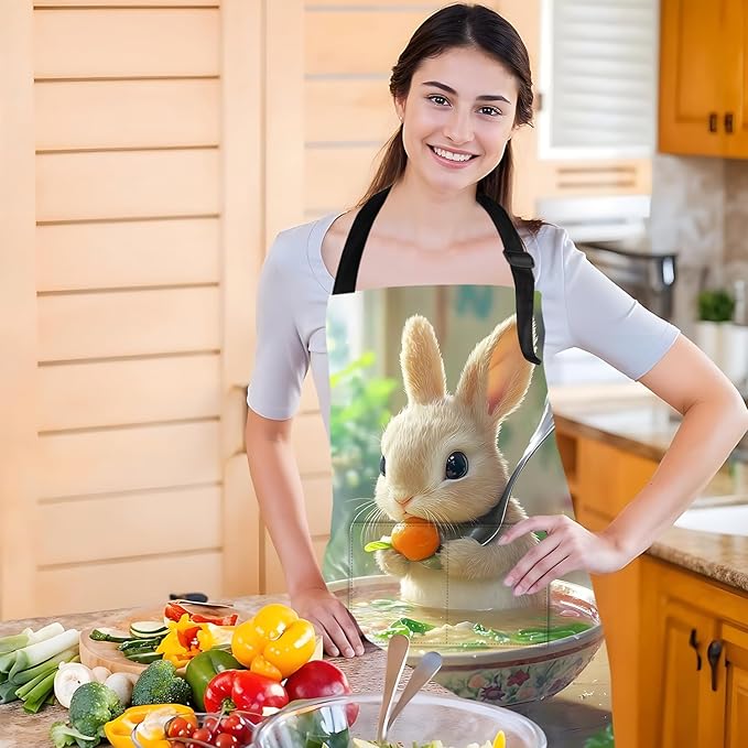 Funny Cat Apron with 2 Pockets Waterproof for Men Women Kitchen Garden Decor