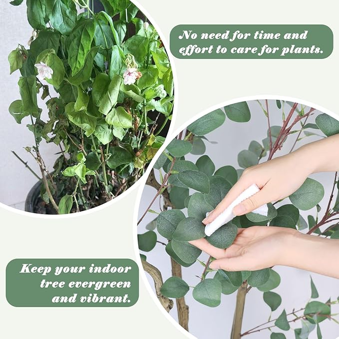 6FT Artificial Eucalyptus Tree Indoor, Tall Faux Eucalyptus Plant with Pre-Potted Realistic Silk Leaves and Trunk, Fake Eucalyptus Tree for Office Living Room Bedroom Kitchen Home Corner Decor