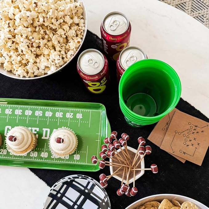 Sprinkles & Confetti Premium Football Melamine Serving Tray Reusable & Durable Platter for Game Day, Tailgates, Birthdays, Sports Parties Ideal for Appetizers, Charcuterie, Cupcakes & Snacks