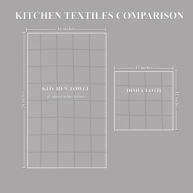 Sticky Toffee Cotton Kitchen Towels Set of 4, Blue and White, 28 x 16 in, Absorbent Reusable Hand and Dish Towels, Tea Towels, Oeko-Tex Cotton