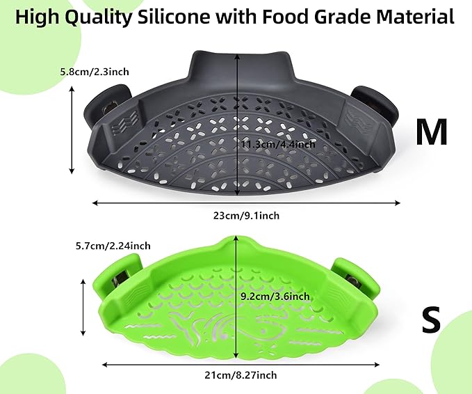 Strain Pot Strainer and Pasta Strainer - Adjustable Silicone Clip On Food Strainers for Pots, Pans, and Bowls - Kitchen Drainer Colander