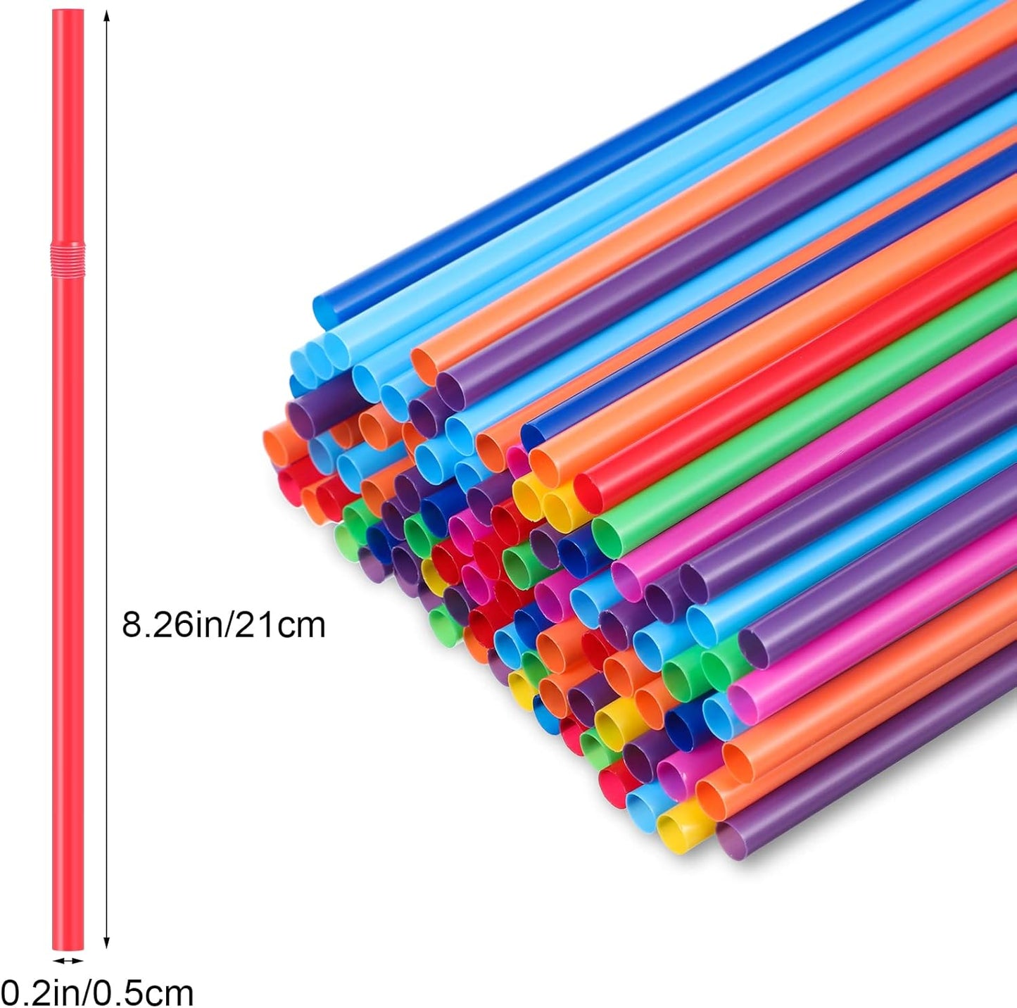 Patelai Straw Holder Dispenser and 100 Pcs Straws Plastic Drinking Straw Organizer Container with Lid for Counter Party Transparent Straws Dispenser(Classic,Neon)