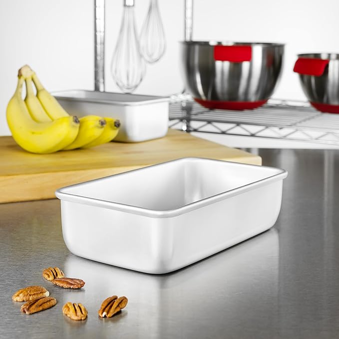 Fat Daddio's Bread Pan Anodized Aluminum, 9 x 5 x 2.75 Inch, Set of 2, Silver