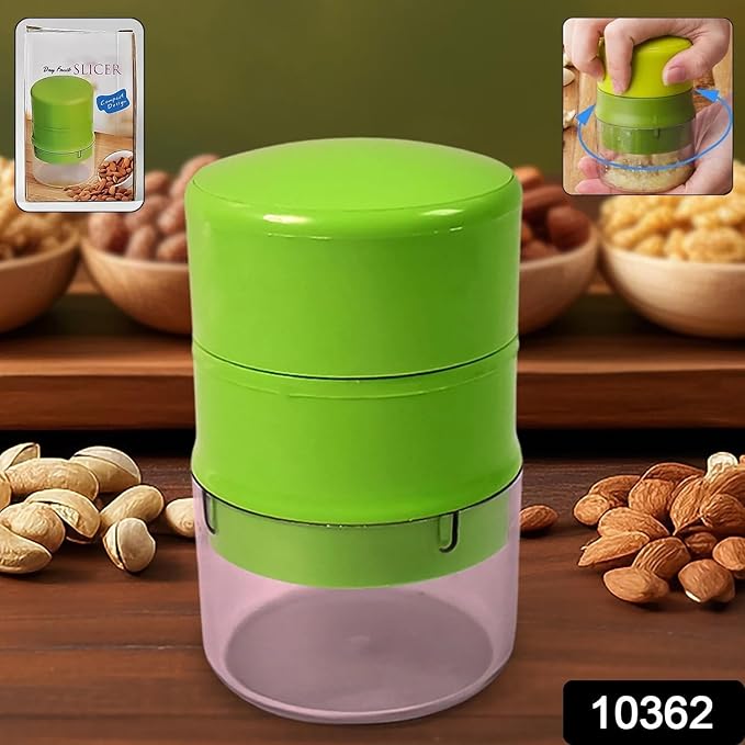 HARMONY Dry Fruit Cutter, Slicer, Grinder, Chocolate Cutter And Butter Slicer With 3 In 1 Blade For Almonds, Cashews Etc. (Stainless Steel, Plastic)