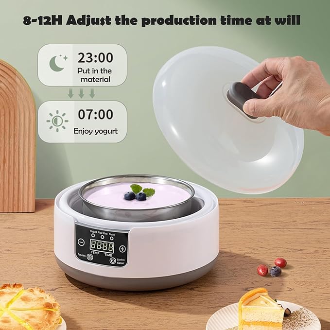 Yogurt Maker Machine, Yogurt Maker 36 Hour, Electric Yogurt Maker With Temperature & Time Control, 1.2L Multi-Function Yogurt Machine Automatic Perfect Gifts for Men & Women A