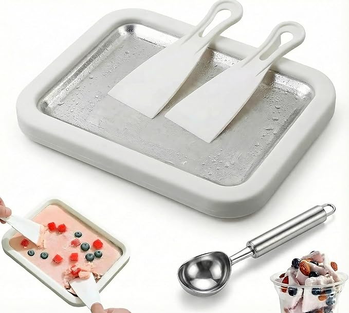 Rolled Ice Cream Maker, Instant Making for Ice Cream Deserts Roller Machine, DIY Homemade Sorbet, Frozen Yogurt Desserts, Suitable for Home Shop Kitchen