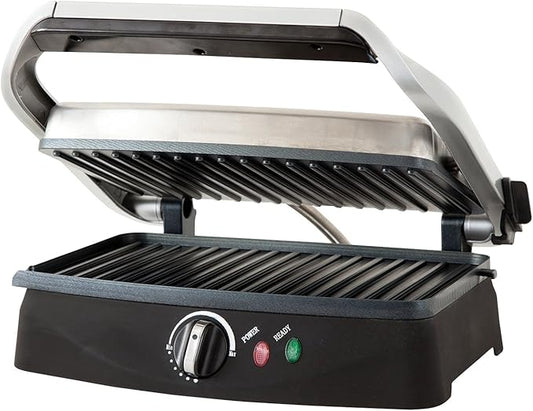 Chefman RJ02-V2 Contact Grill and Panini Press, Silver