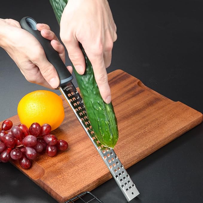 Lemon Zester Cheese Grater 304 Grade Zester for Citrus Chocolate Parmesan Vegetables (Horizontal slicing)