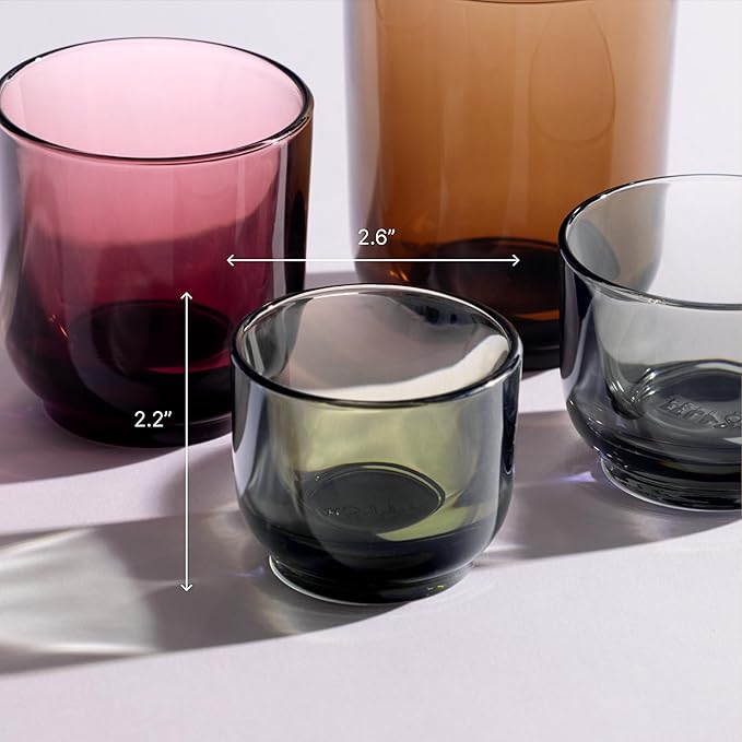 Fellow Pirch Espresso Glasses 3.5 oz Artisanal Cups, Set of 12, Dishwasher Safe Coffee Glasses for Espresso Shots & Latte Art – Garnet