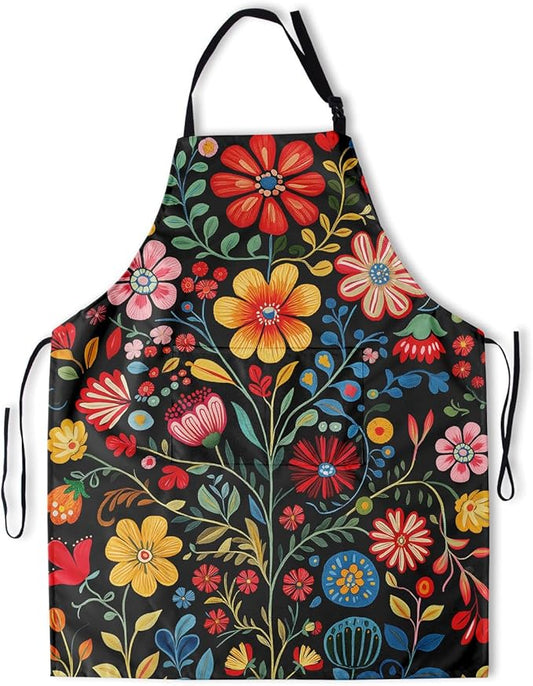 Apron with Pockets Aprons for Women Men Kitchen Chef Apron for Cooking Gardening Server Waitress Painting