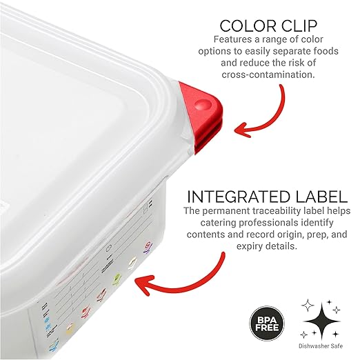 Araven Airtight Container, Food Pan with Lid for Storage in Kitchen and Restaurant, 22.2 Qt, Clear