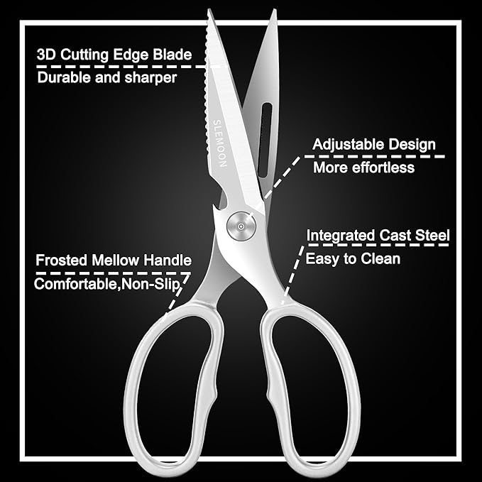 Heavy Duty Poultry Shears That Come Apart, All Purpose Kitchen Shears for Food,3Cr14 Fully Forged Stainless Steel Sharp Blades for Chicken,Meat,Seafood,Herbs Kitchen Scissors