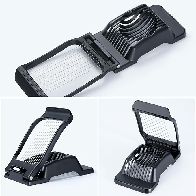 Sopito Heavy Duty Stainless Steel Wire Egg Slicer for Hard Boiled Eggs & Strawberry Other Soft Food, Black