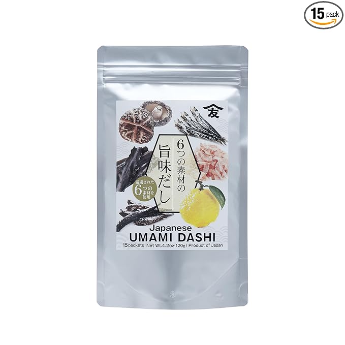 TOMOSAN Yuzu Dashi Packets – Japanese Soup Stock for Miso Soup, Ramen Broth, Udon & Hot Pot – Umami Dashi Packet with Refreshing Yuzu Aroma – Authentic Japanese Soup Base – Made in Japan – 8g × 15 Packs