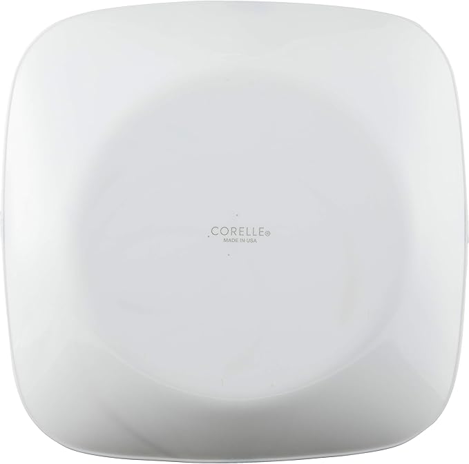 Corelle Vitrelle 6-Piece Salad Plate Set, Triple Layer Glass and Chip Resistant, Lightweight Square 8-1/2-Inch Plates Set, Splendor